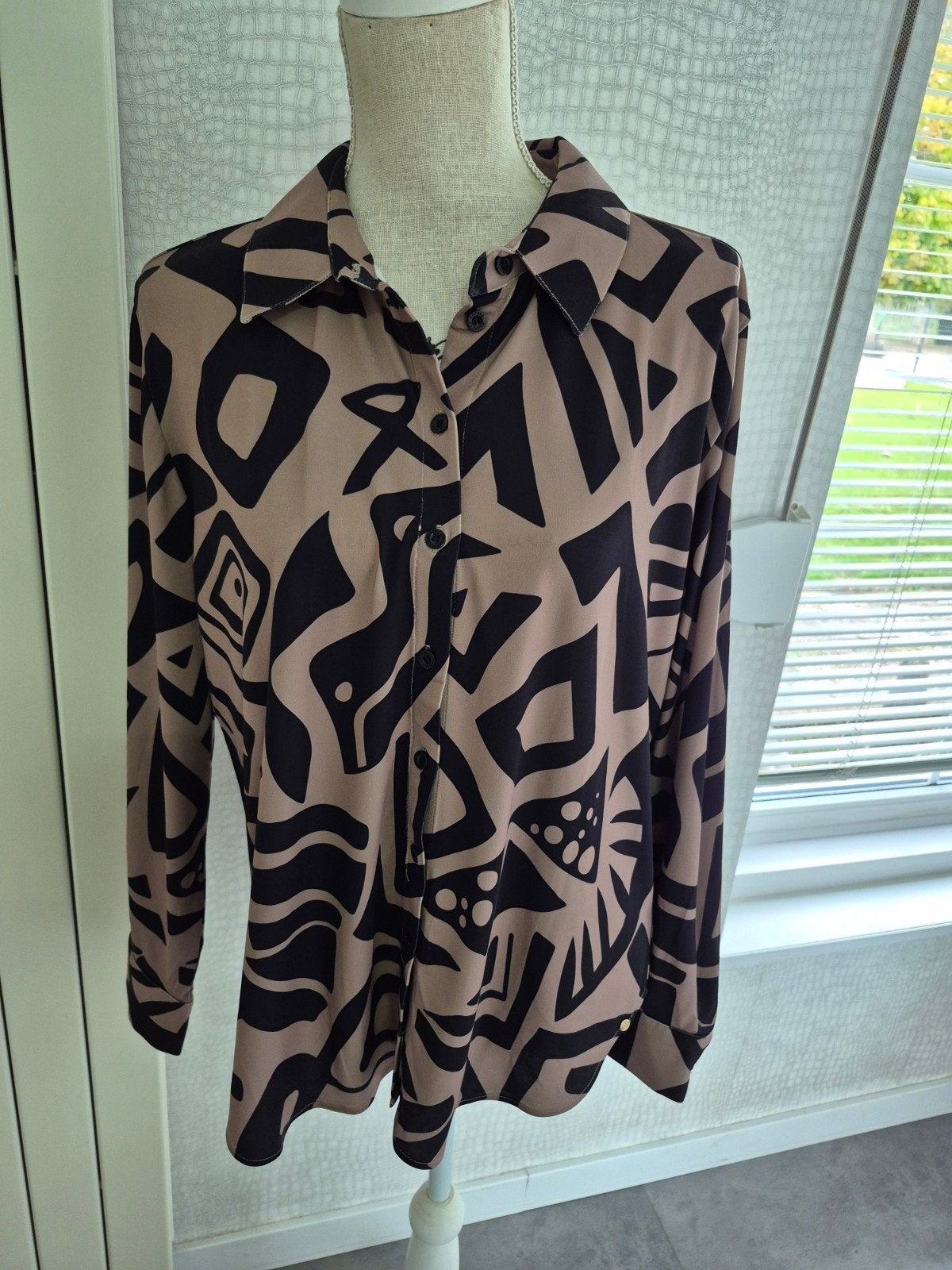 Prachtige Maicazz blouse maat XXL - Zwart/Beige print, Zwart, Maat 46/48 (XL) of groter, Ophalen of Verzenden, Maicazz