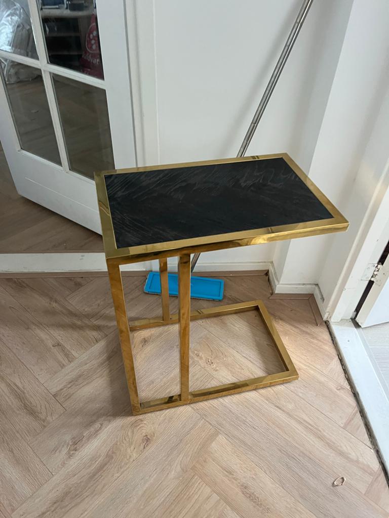 Stijlvolle richmond bijzettafel blackbone, 45 tot 60 cm, Metaal of Aluminium, Zo goed als nieuw, Rechthoekig