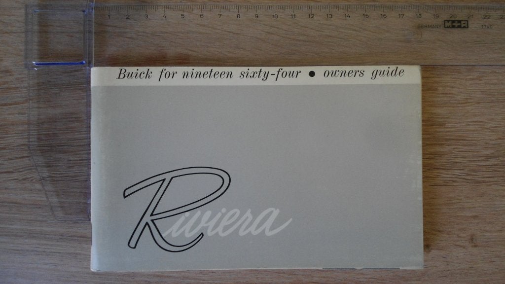 1964 Buick Riviera. First print original Owner's Guide., Ophalen of Verzenden