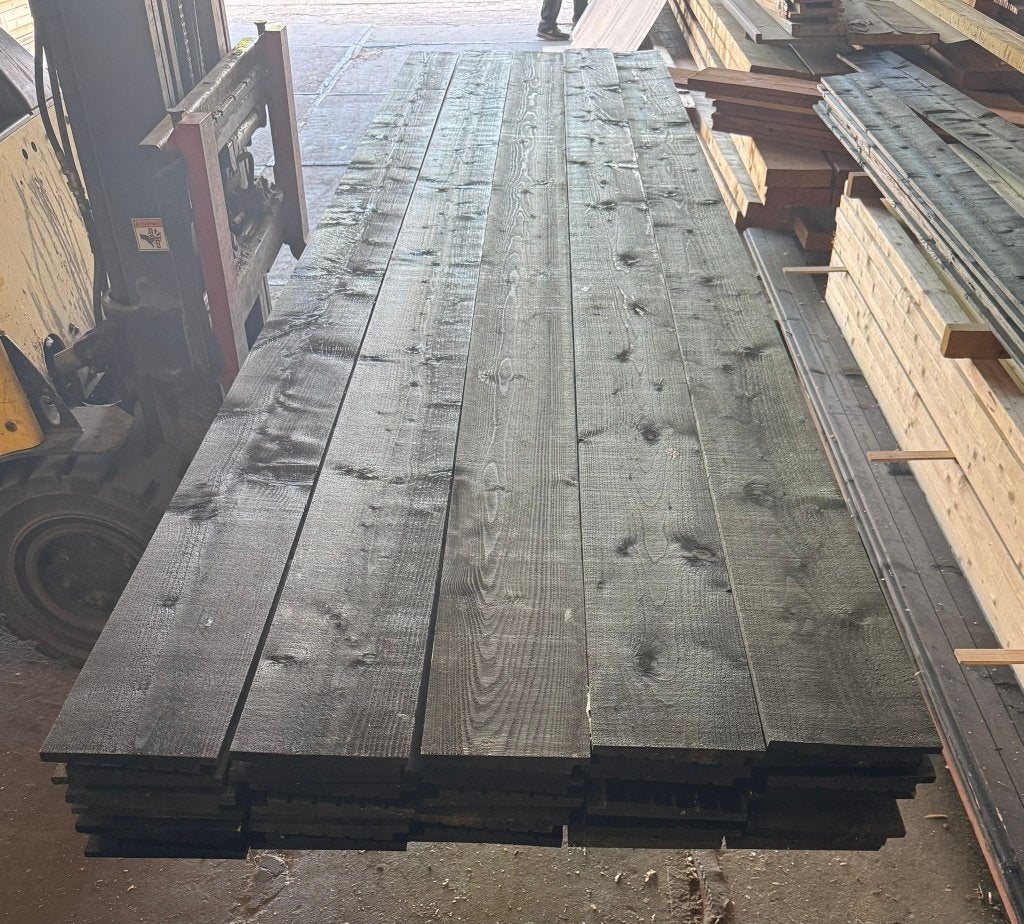 Zweeds rabat antraciet vuren 14/28x195mm, Tuin en Terras, Palen, Balken en Planken, Ophalen, Nieuw, 250 cm of meer, Planken