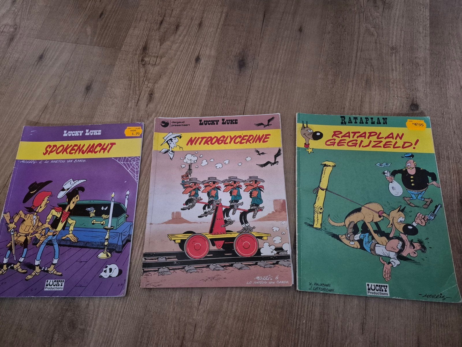 Lucky Luke stripboeken - 3 delen uit 1987 en 1992., Gelezen, Dargaud, Ophalen of Verzenden, Meerdere stripboeken