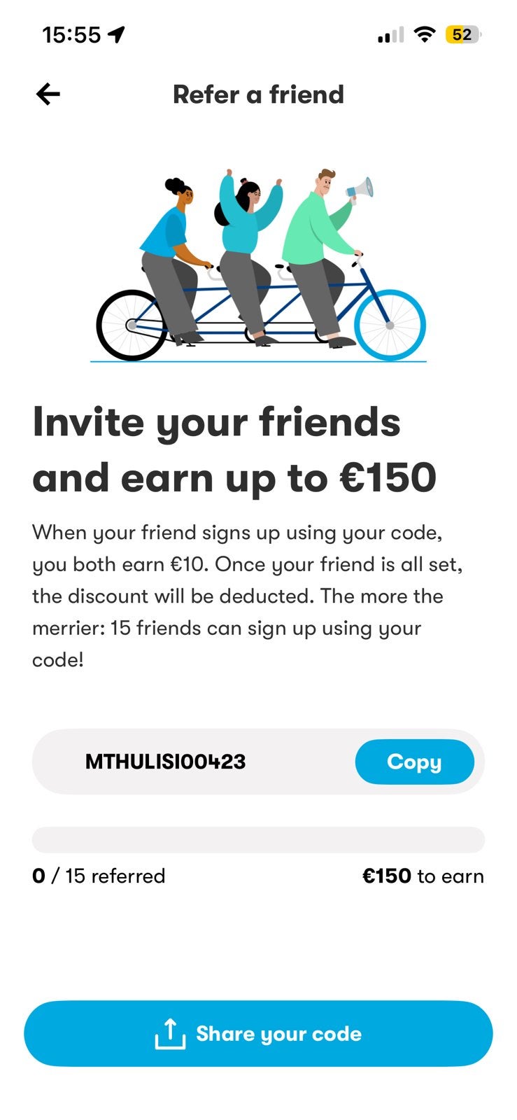 Swapfiets referal corr, Eén persoon, Kortingsbon