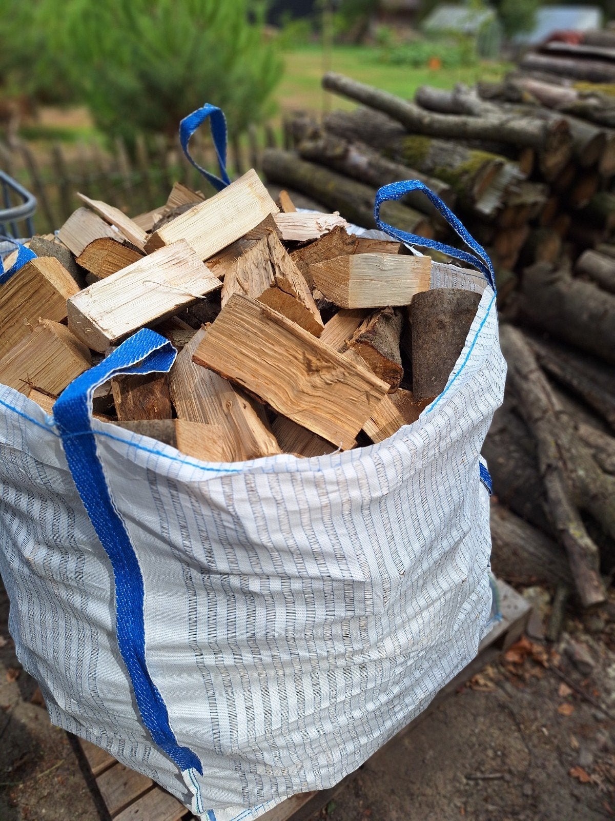 Bigbag 1m3 haardhout mix eiken/essen, Tuin en Terras, Minder dan 3 m³, Ophalen