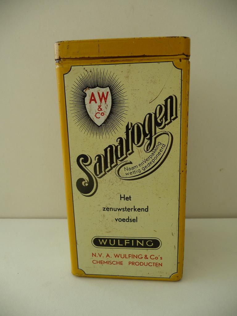 oud blikje SANATOGEN - het zenuwsterkend voedsel - 30-er jrn, Verzamelen, Ophalen of Verzenden, Gebruikt, Overige