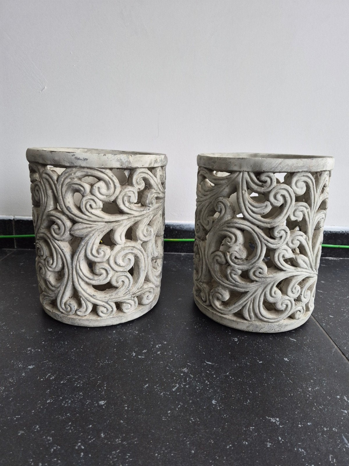 2 windlichten, Ophalen, Rond, Aardewerk, Minder dan 40 cm