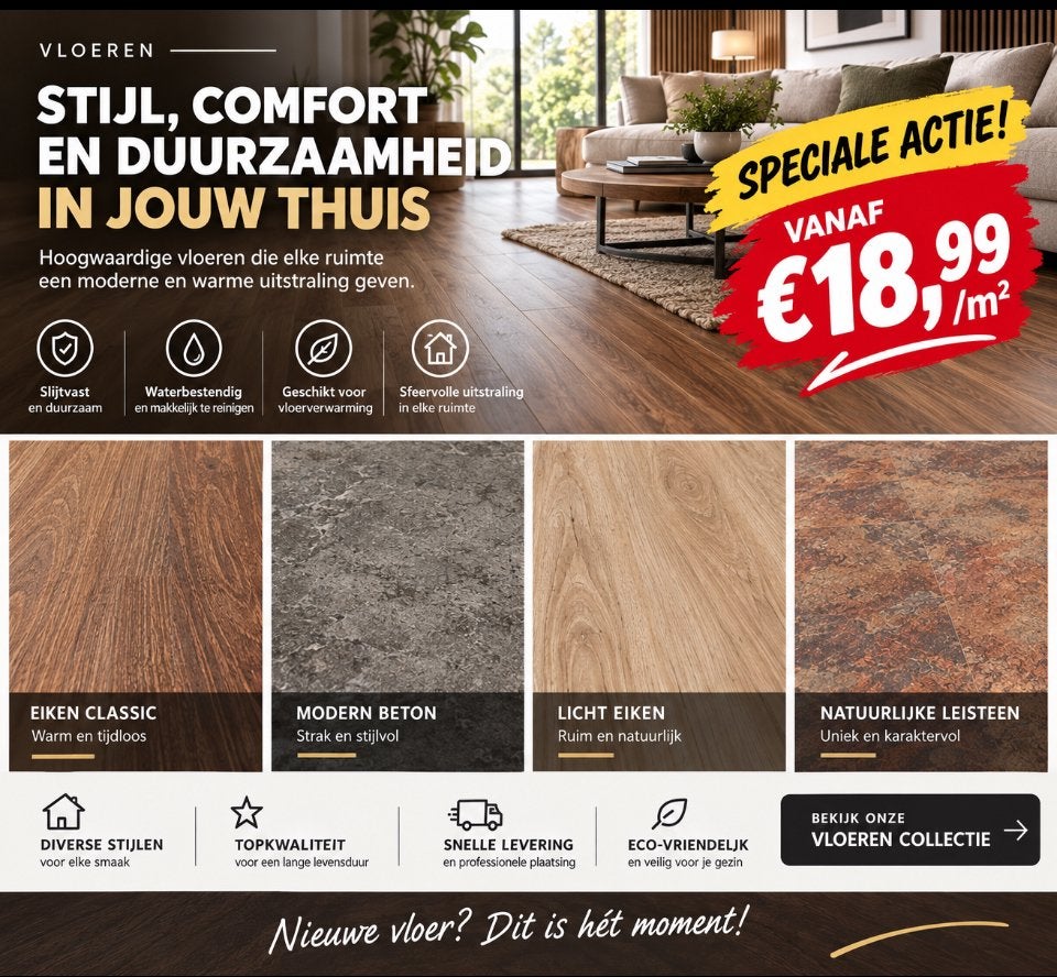PVC VLOEREN, Ophalen, Overige typen, Nieuw, 10 m² of meer