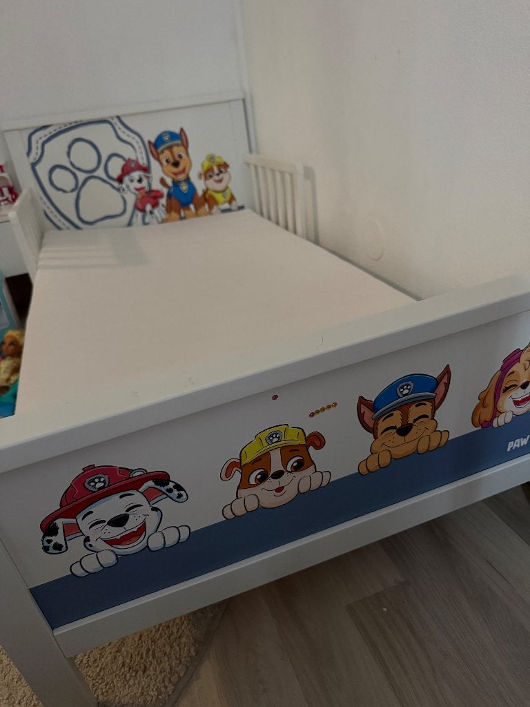 Paw Patrol kinderbed 70x140 met matras en 2 paar lakens, Gebruikt, 70 tot 85 cm, 140 tot 160 cm, Ophalen