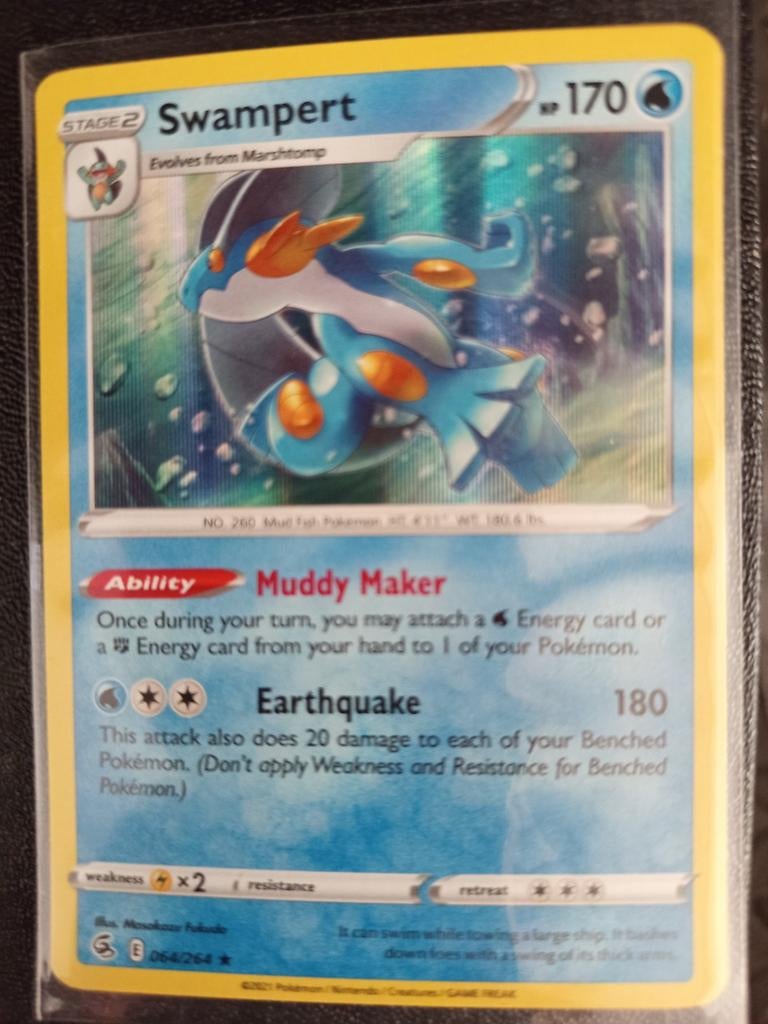 Pokémon kaart Swampert 064/264 holo, Ophalen of Verzenden