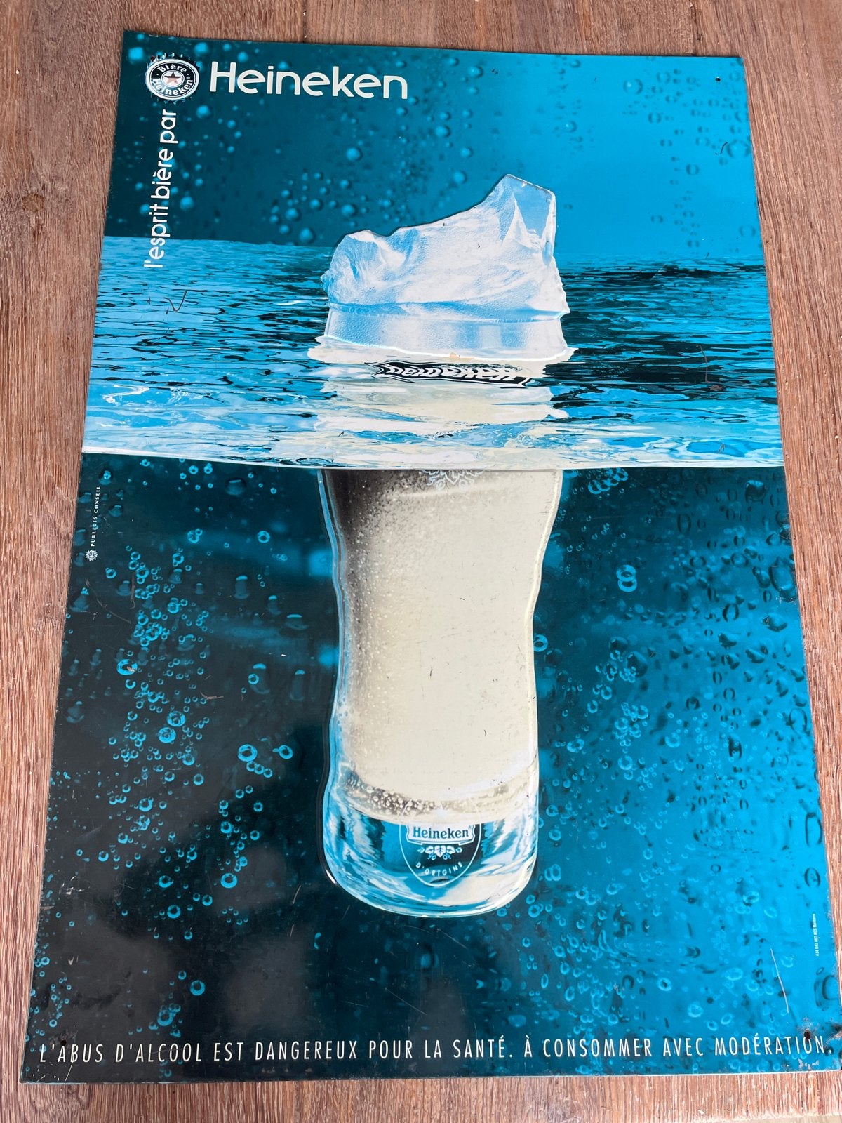 Vintage Heineken Reclamebord - IJzeren Plaat 40/60cm, Ophalen, Gebruikt, Reclamebord