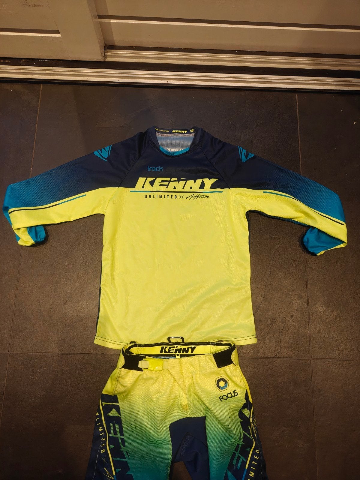 Kenny Unlimited Crosskleding Set - Geel/Blauw (XXS/24Y US), Ophalen of Verzenden, Tweedehands