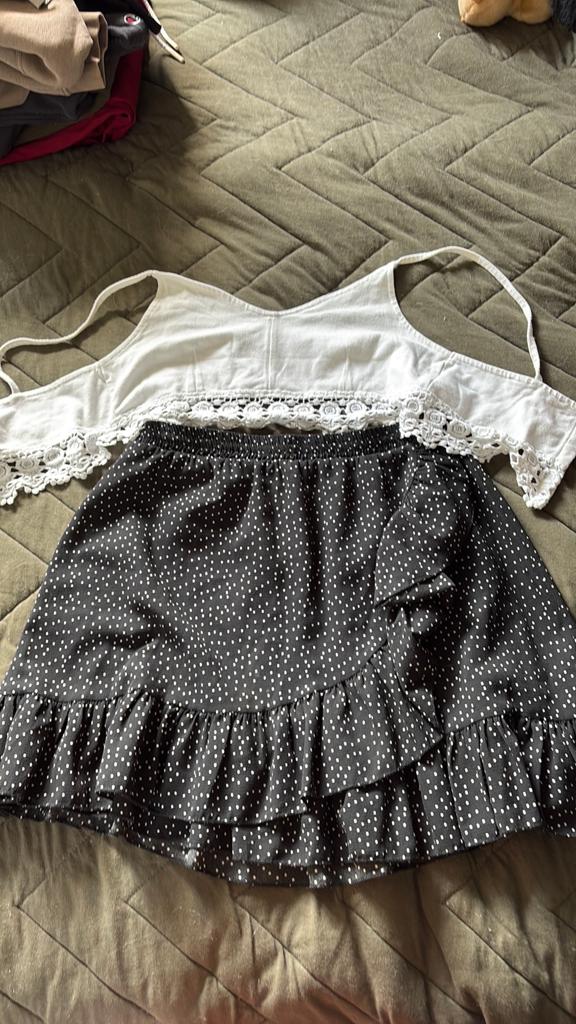 Rokje+ topje maatS, Kleding | Dames, Rokken, Ophalen of Verzenden, Zo goed als nieuw, Wit, Boven de knie