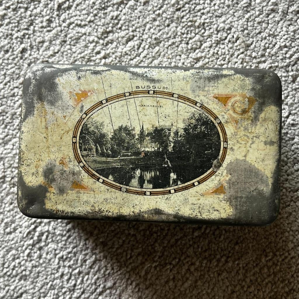 Vintage blikken koektrommel - Bussum, Ophalen of Verzenden, Gebruikt, Koek(jes)