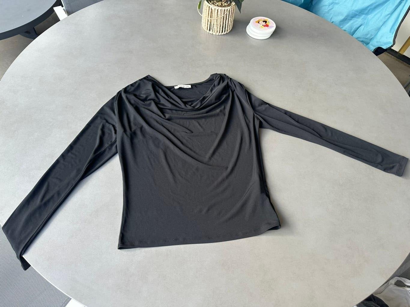 Zwarte Vanilia waterhals top, maat 34, Kleding | Dames, Verzenden, Vanilia, Zwart, Zo goed als nieuw