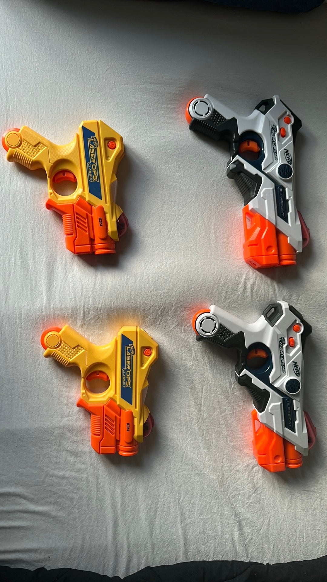 Nerf Laser Ops Set – 2x Pro + 2x Classic – 4 Laser Guns, Ophalen of Verzenden, Zo goed als nieuw