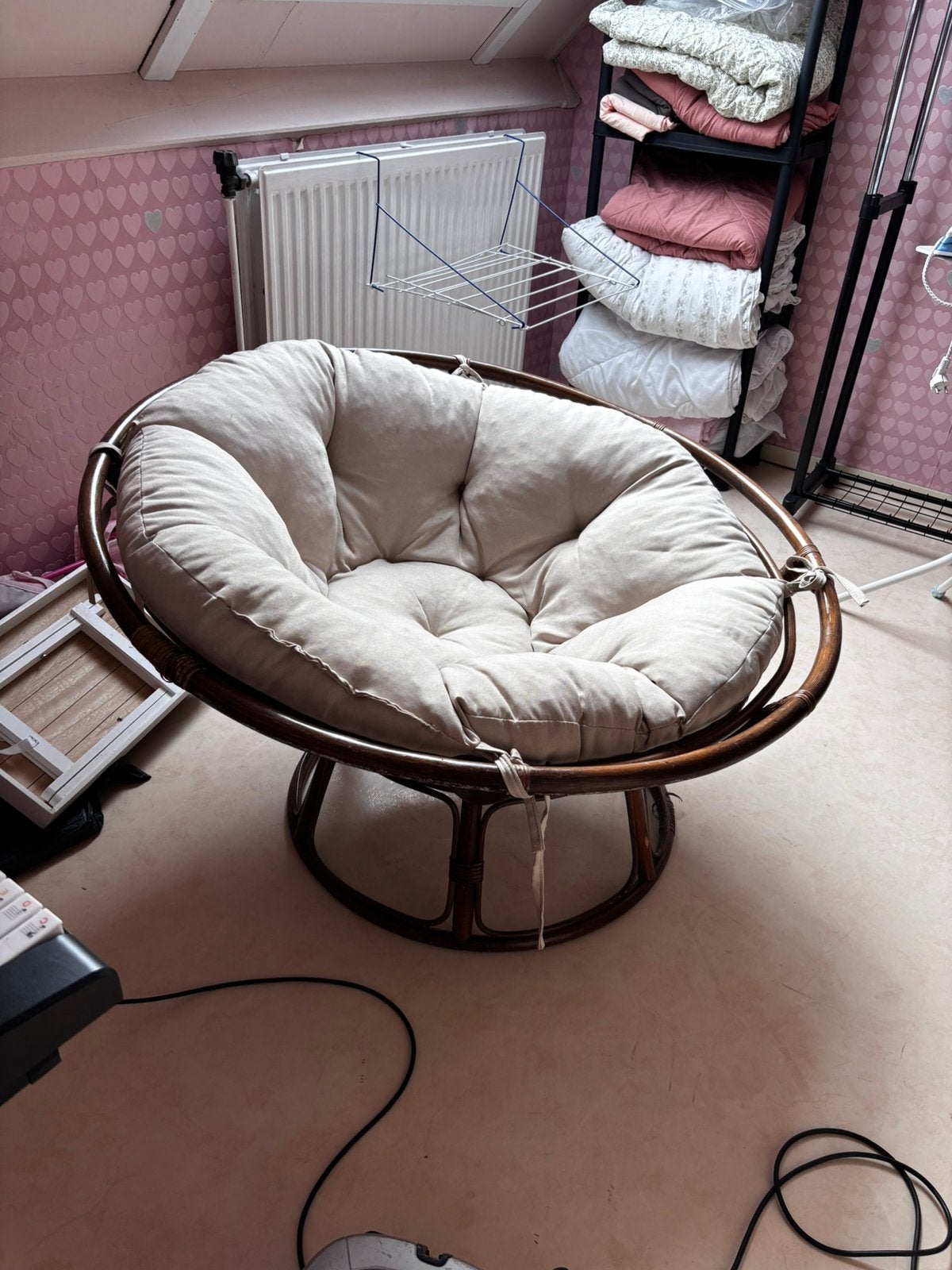 Papasan lounge stoel, Ophalen, Gebruikt