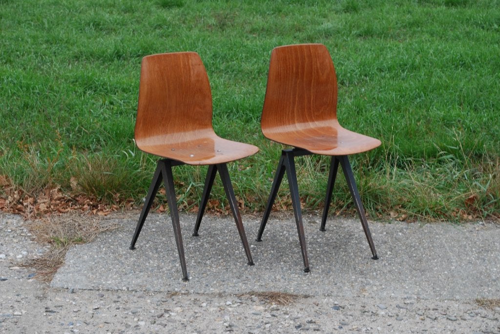 Pagholts stoelen met passerframe, Huis en Inrichting, Stoelen, Ophalen, Gebruikt, Twee, Bruin
