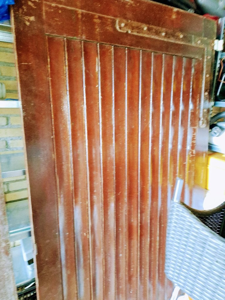 Twee Hardhouten Garage deuren, Ophalen, Gebruikt, 120 cm of meer, Garagedeur