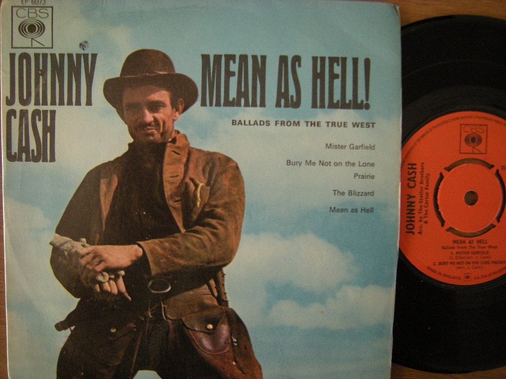 Johnny Cash (Mean As Hell!) ep., Gebruikt, 7 inch, Ophalen of Verzenden, EP