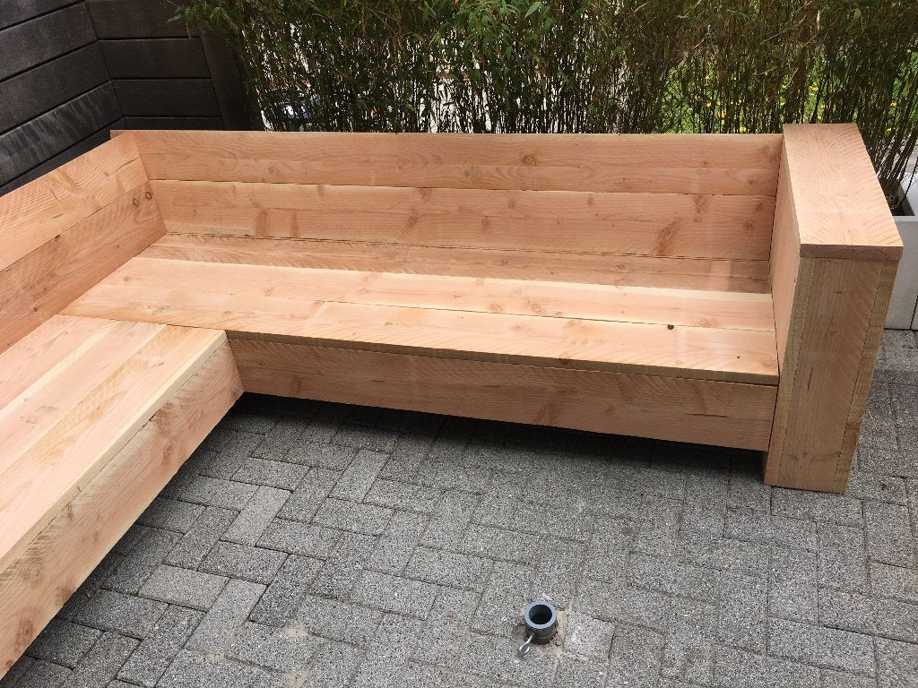 Loungeset steigerhout, Hoekbank. altijd maatwerk (TIP), Tuin en Terras, Bank, Meer dan 8 zitplaatsen, Steigerhout, Nieuw