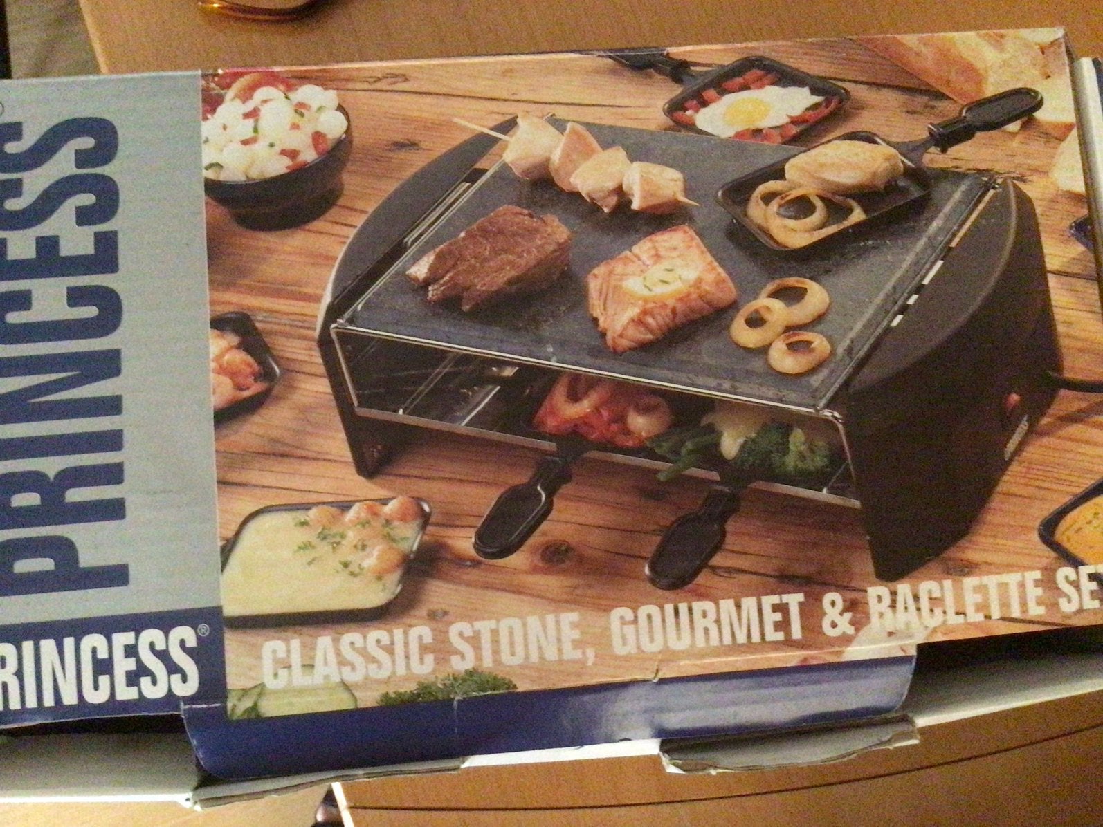 Princess classic stone gourmet en raclette stel, Witgoed en Apparatuur, Gourmetstellen, Ophalen, Gebruikt, 4 t/m 7 personen