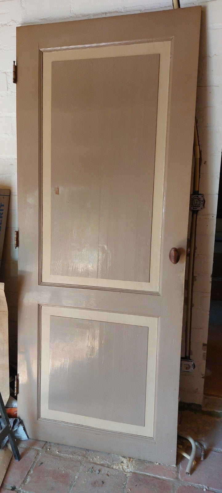 Stompe paneeldeuren incl. scharnieren en slot, Ophalen, Gebruikt, 80 tot 100 cm, Binnendeur