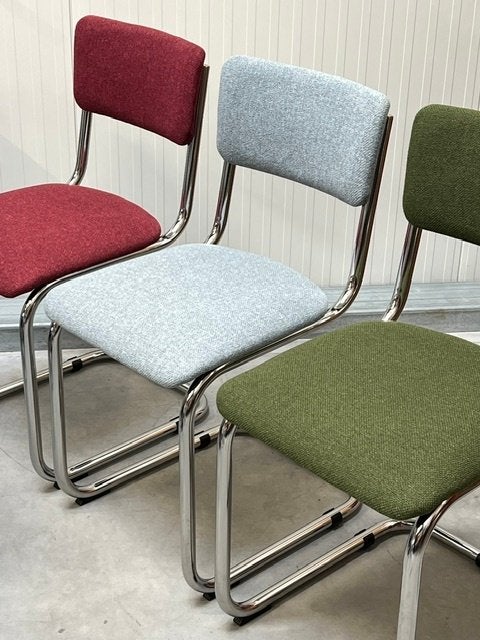 Retro buisframestoelen nieuw eetkamerstoelen groen prijs p/s, Huis en Inrichting, Metaal, Overige kleuren, ., Vintage