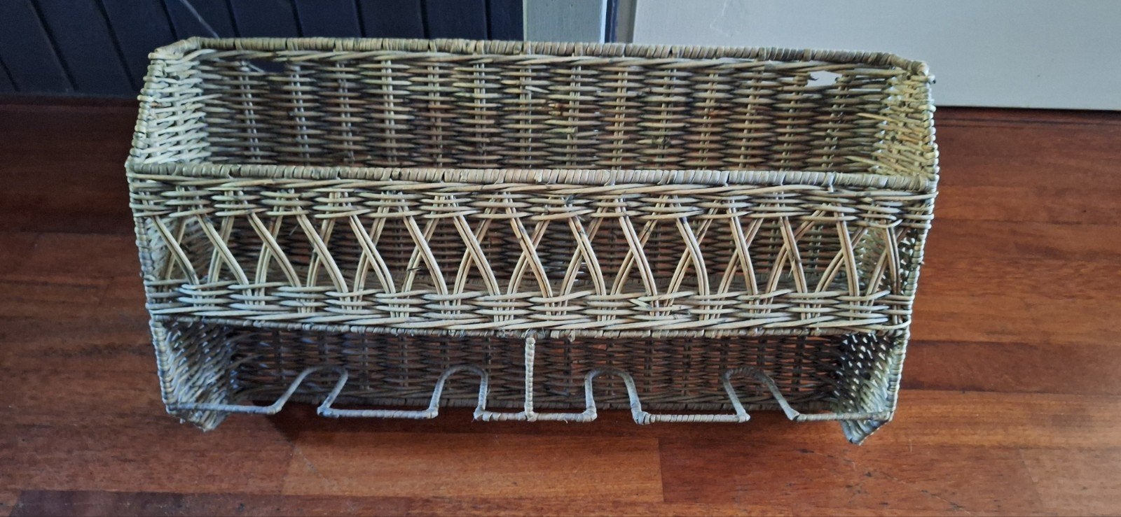 Rotan Wijnrek met Glazenhouder - Vintage Stijl, Ophalen, Overige materialen, 5 tot 15 flessen, Nieuw