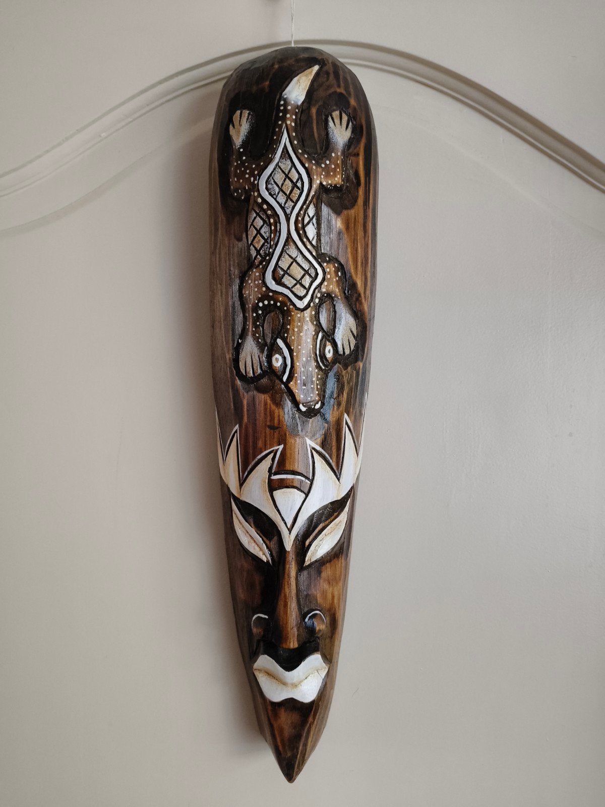 Nieuw! Houten Afrikaans Masker - Handgesneden Wanddecoratie, Ophalen