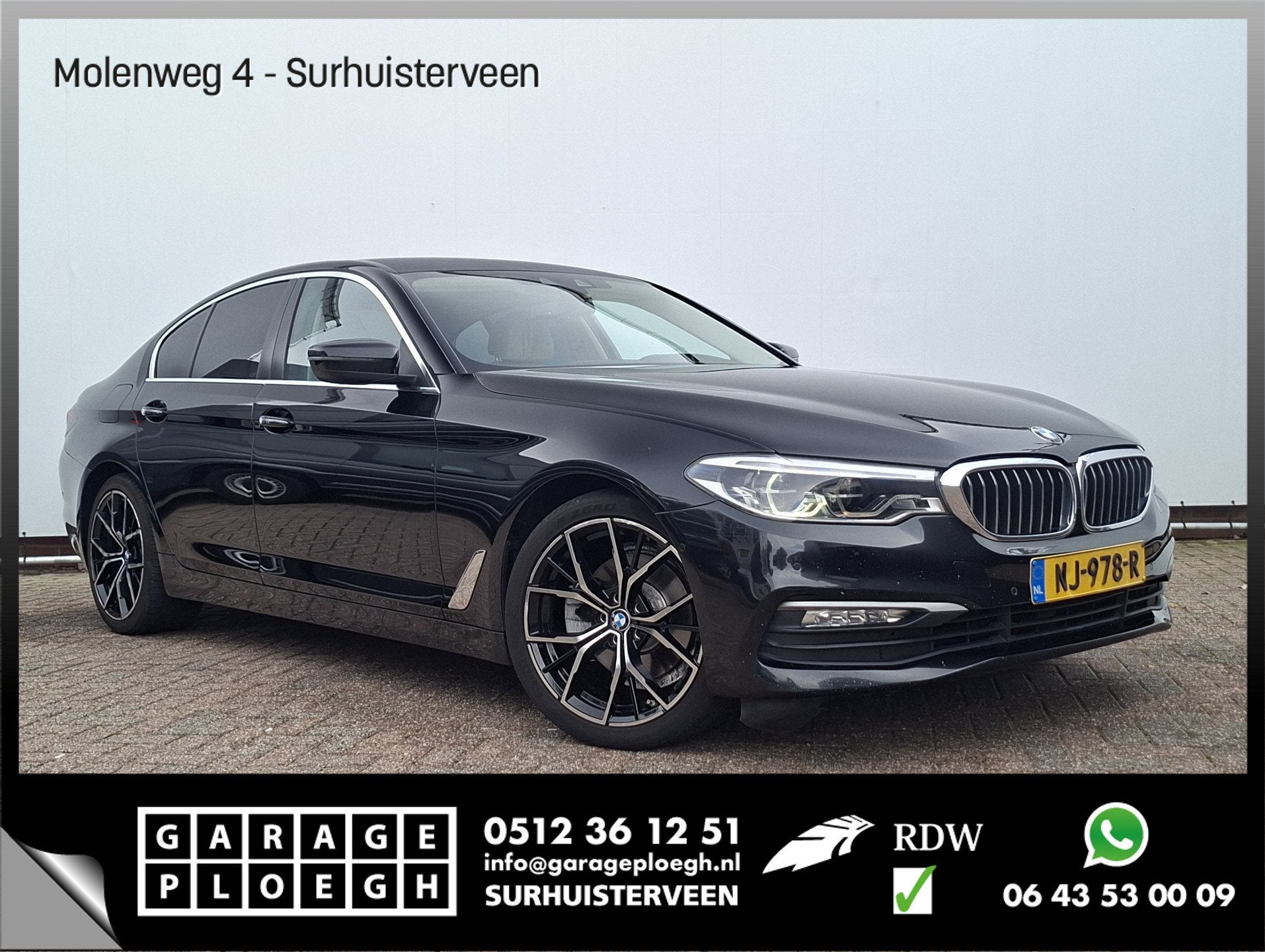 BMW 5 Serie 520d High Executive Leder Comfort Memory Luxury, Automaat, Achterwielaandrijving, Euro 6, Zwart