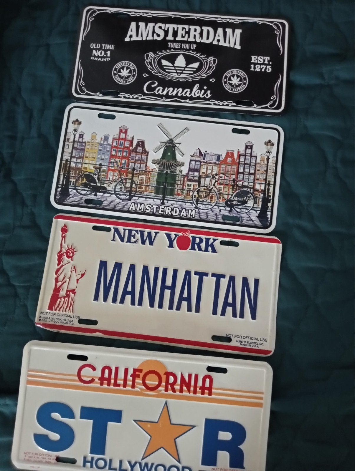 Decoratie borden Amsterdam/newyork, Verzamelen, Merken en Reclamevoorwerpen, Ophalen, Reclamebord
