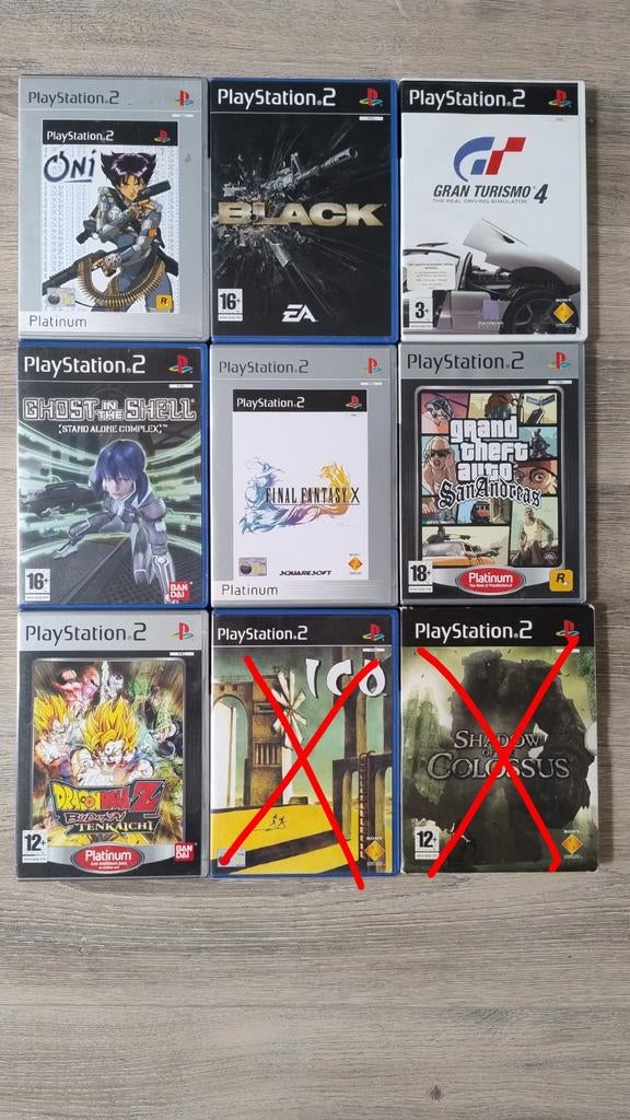 Collectie PS2 games - o.a. Ghost in the Shell, ICO, DBZ etc., 1 speler, Ophalen of Verzenden, Zo goed als nieuw, Vanaf 3 jaar