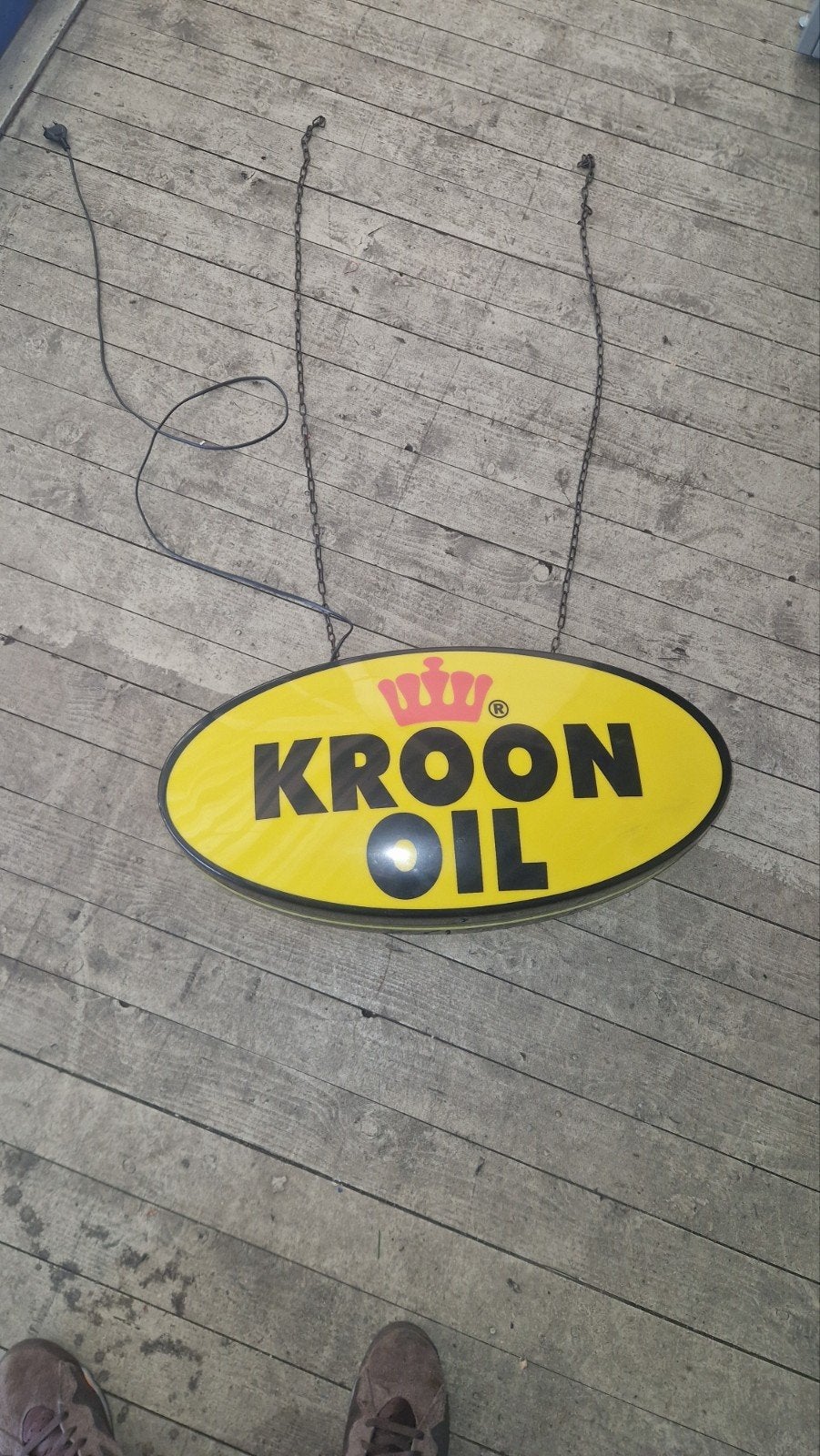 Kroon Oil Lichtbak Reclamebord - Vintage Lamp, Ophalen
