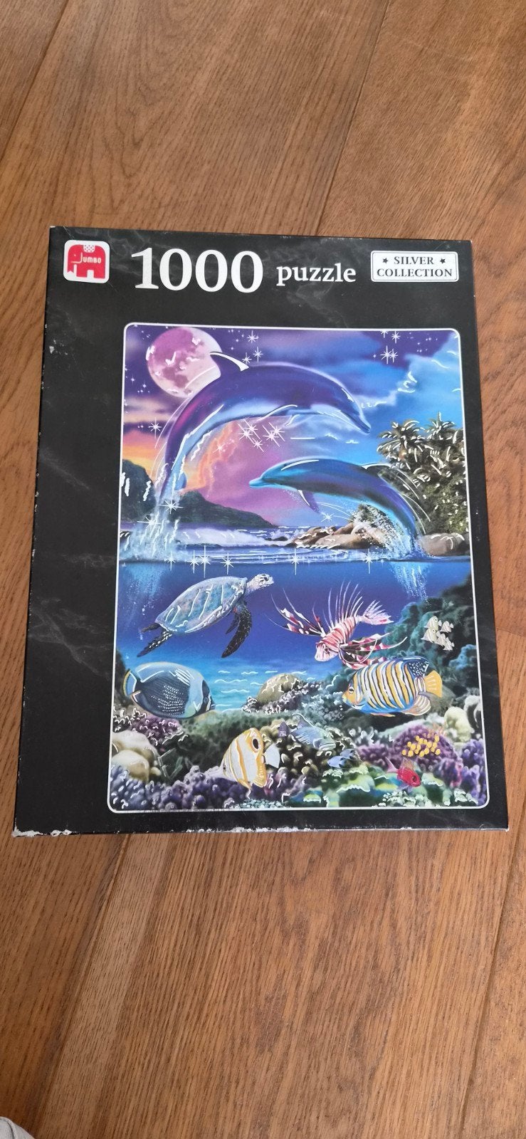 Jumbo 1000 stukjes puzzel - Dolfijnen en onderwaterwereld, Ophalen of Verzenden, 500 t/m 1500 stukjes, Gebruikt, Legpuzzel