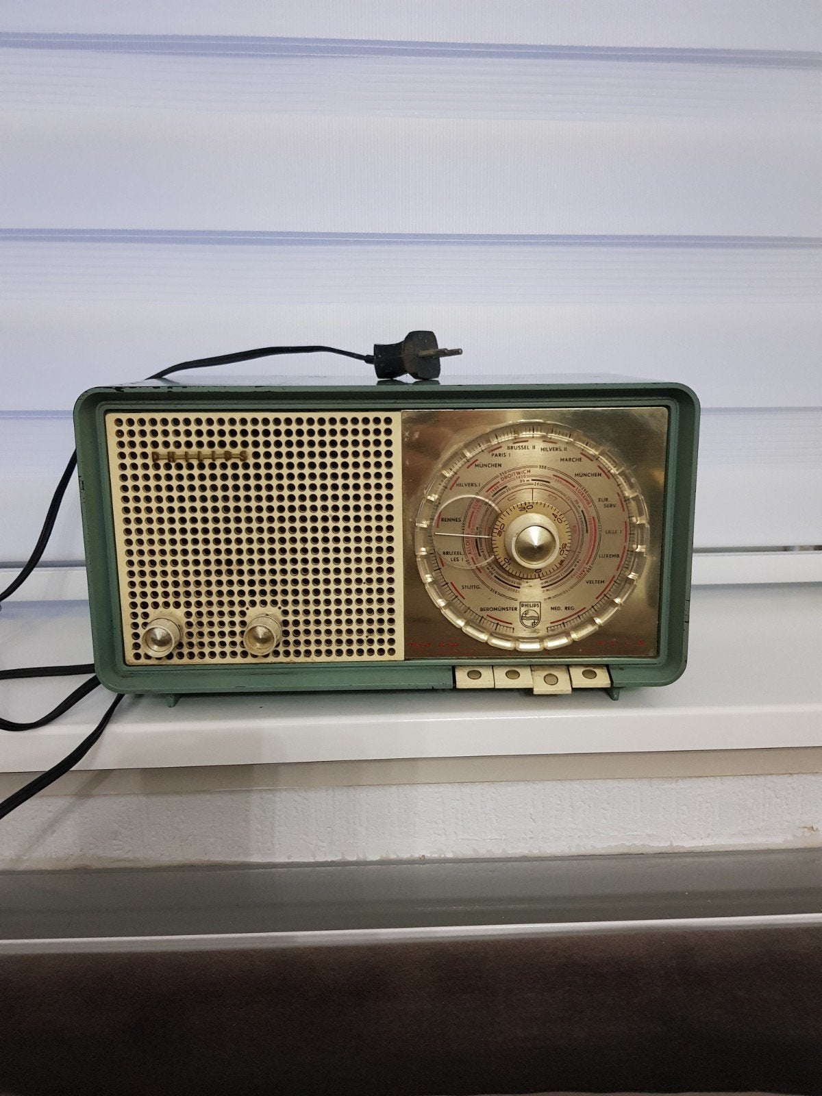 Vintage Philips buizenradio, Ophalen, Gebruikt, Radio