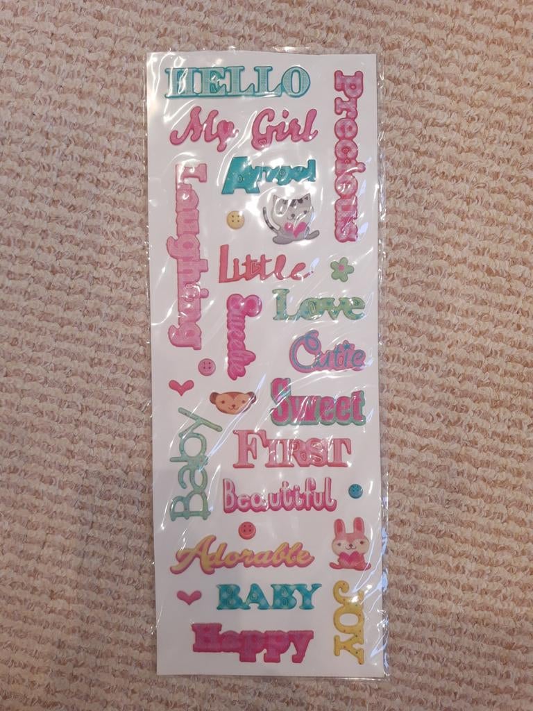 3D foam stickers BABY GIRL, Ophalen of Verzenden, Nieuw, Versiering of Embellishment
