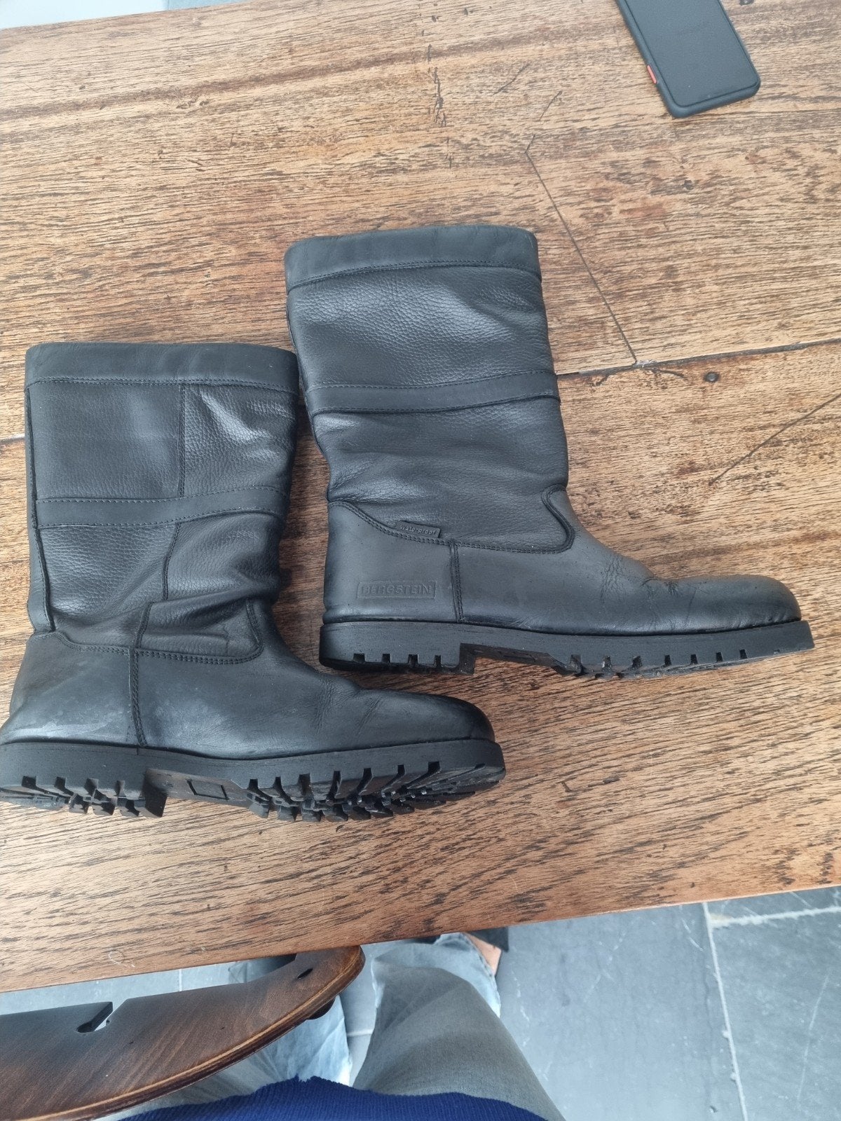 Bergstein gevoerde leren laarzen maat 44, Bergstein, Zwart, Boots, Ophalen of Verzenden