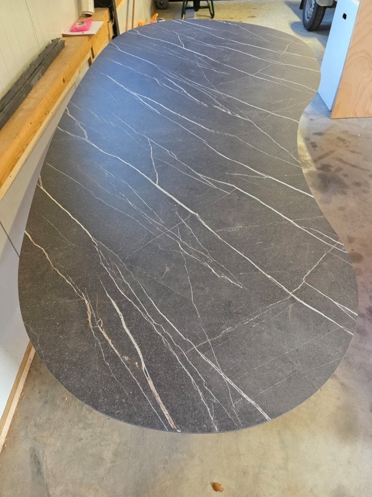 Luxe organische design eettafel 260x120 - marmerlook, Ophalen, 100 tot 150 cm, Design, Vijf personen of meer