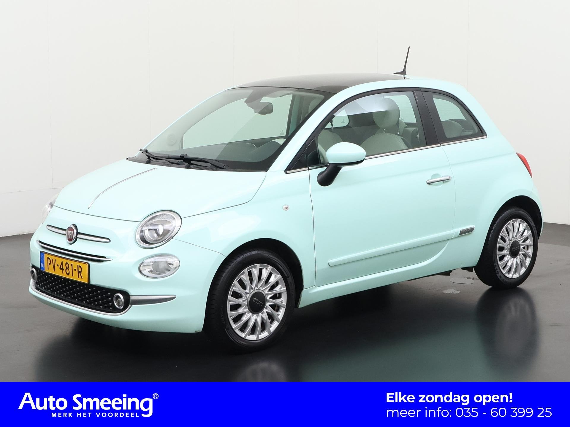 Fiat 500 1.2 Lounge | Panoramadak | Navigatie | Zondag Open!, Voorwielaandrijving, 12 maanden, Stof, 4 cilinders