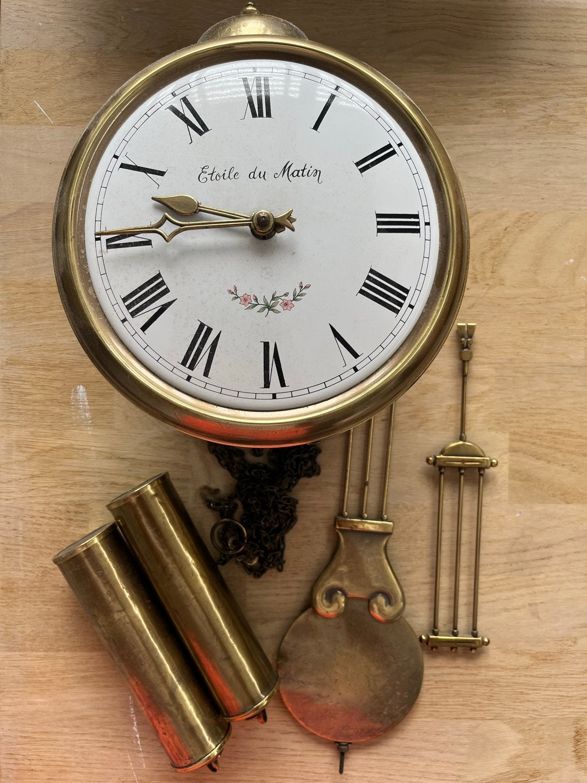 Antieke Wandklok "Etoile du Matin" - Franz Hermle Uurwerk, Ophalen