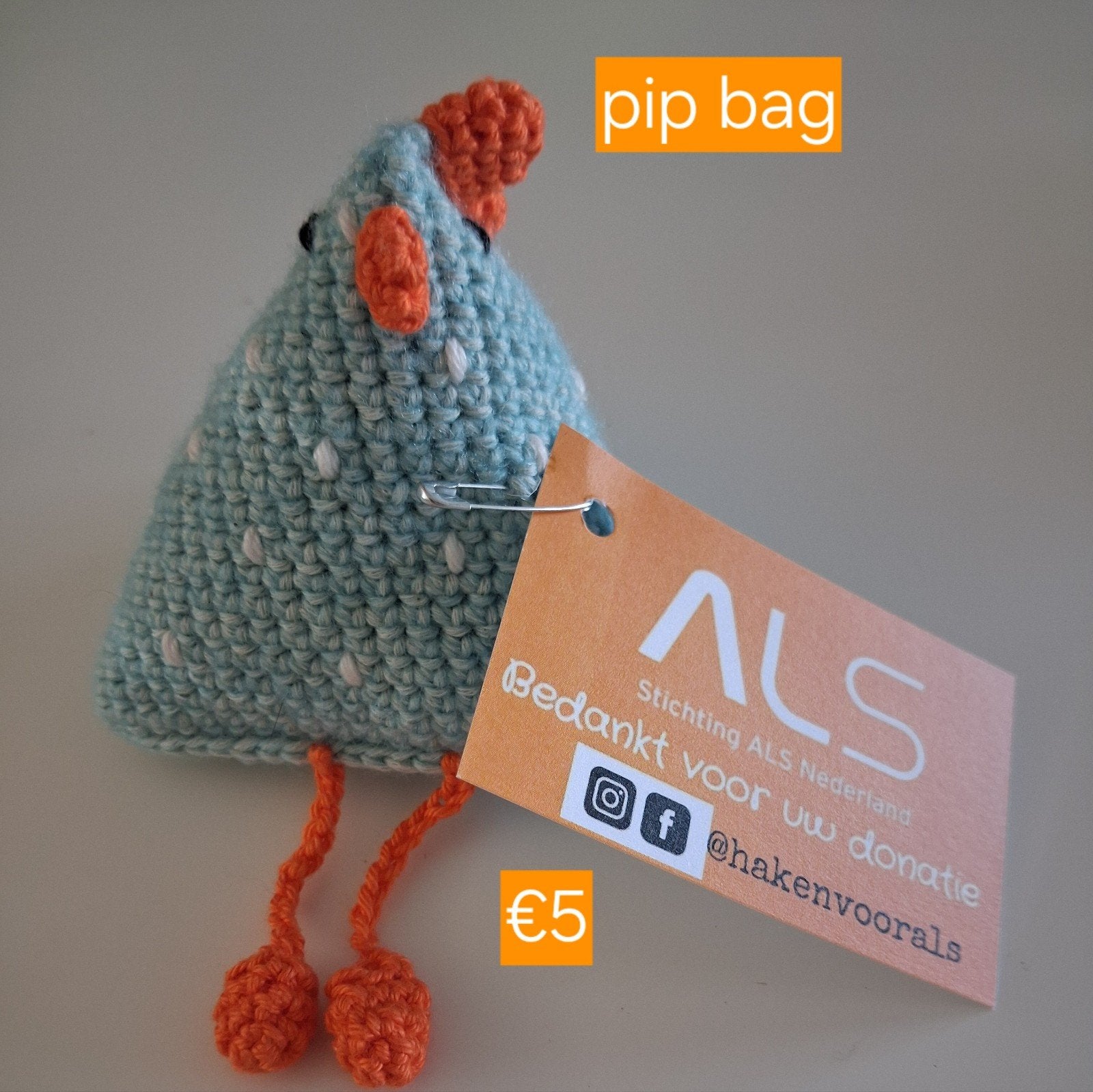 Gehaakte kip 'Pip Bag' - Steun ALS Nederland, Handgemaakt, Nieuw, Meerkleurig, Ophalen of Verzenden