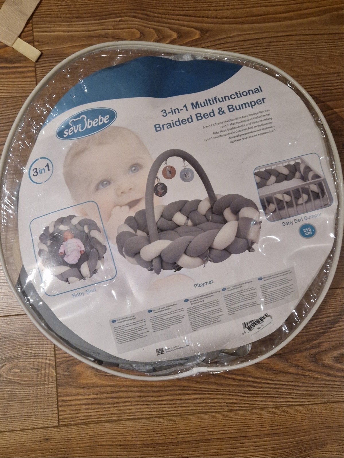 Sevi Bebe 3-in-1 Gevlochten Bedje & Bumper, Ophalen, Zo goed als nieuw, Wieg