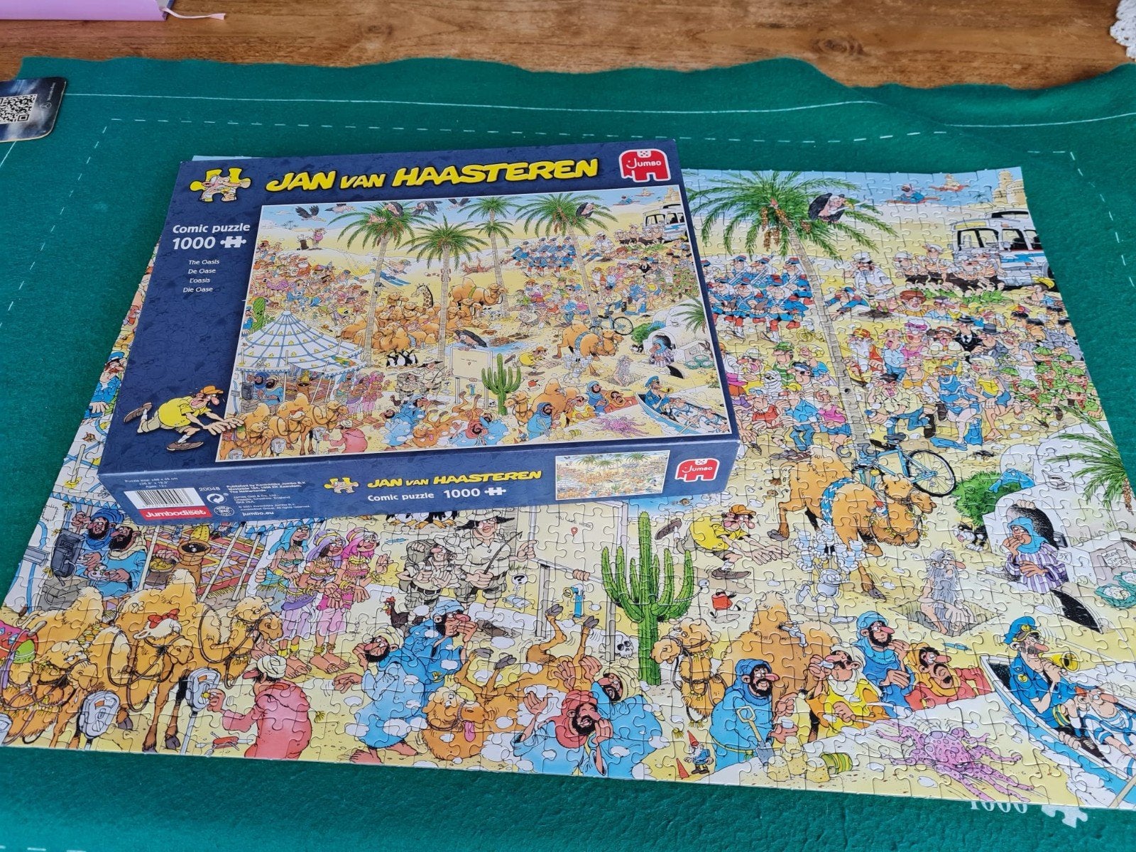 Jan van Haasteren : De oase : 1000 stuks : compleet, Ophalen of Verzenden, 500 t/m 1500 stukjes, Gebruikt