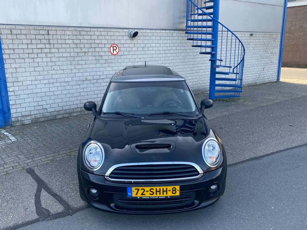 Mini cooper  2011 leder airco pano nl auto, Voorwielaandrijving, 4 stoelen, Zwart, Bruin
