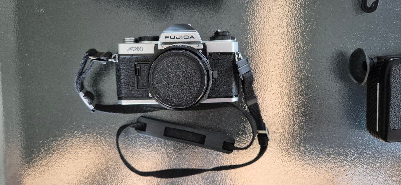 Fujica AX-1 Spiegelreflexcamera met lens en tas, Ophalen of Verzenden, Gebruikt, Spiegelreflex, Fuji