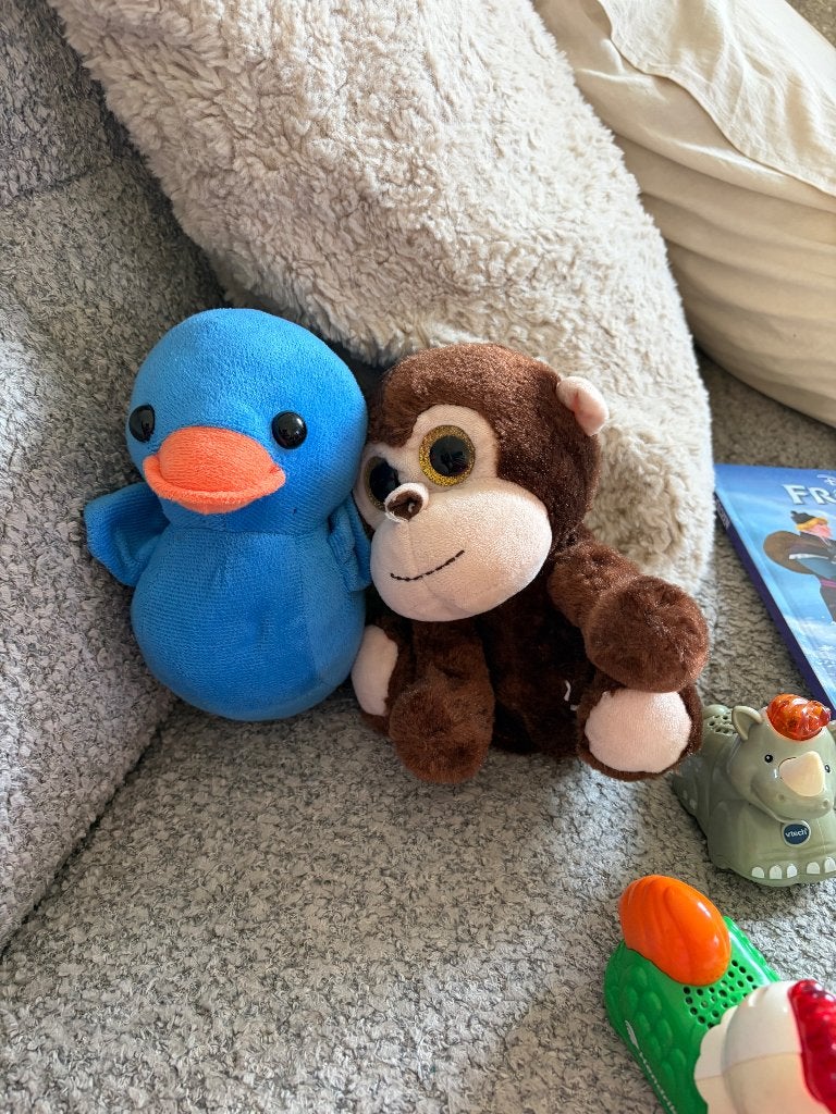 Twee leuke knuffels en dieren met geluid op wielen, Ophalen of Verzenden, Zo goed als nieuw, Overige typen