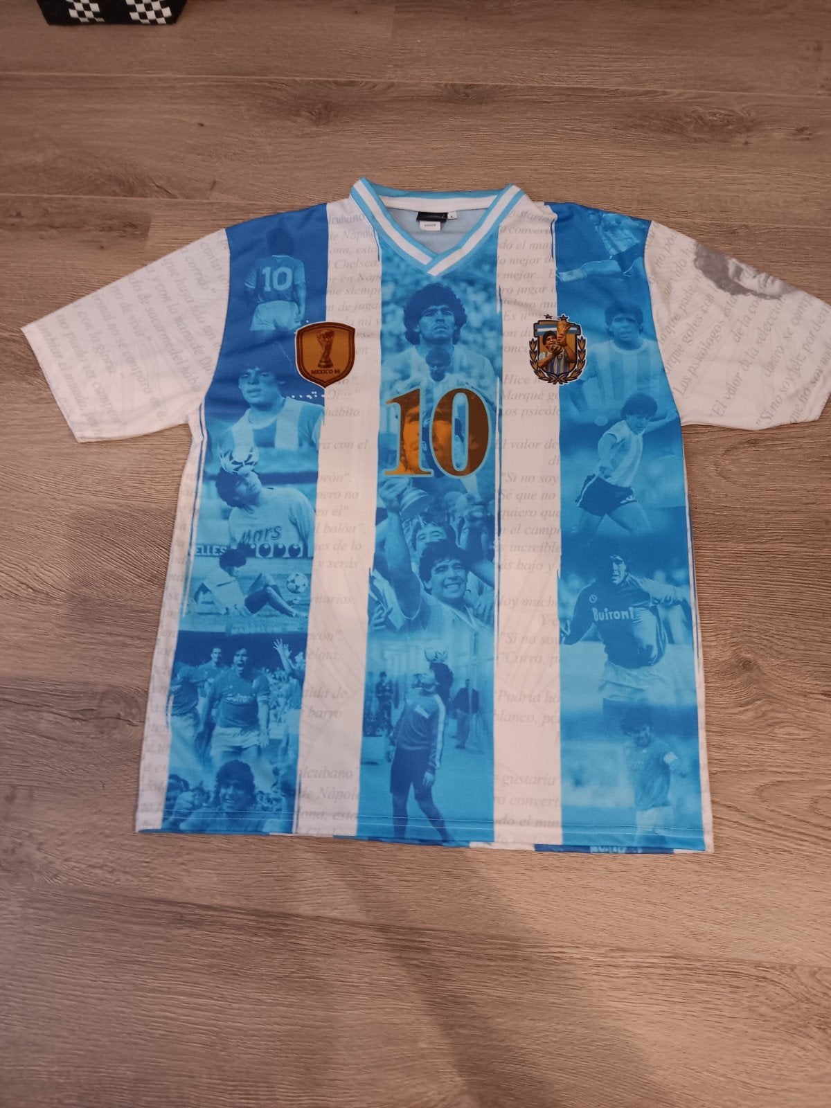 Maradona Argentinië Voetbalshirt - Maat L, Kleding | Heren, Sportkleding, Ophalen, Maat 52/54 (L), Onbekend, Blauw
