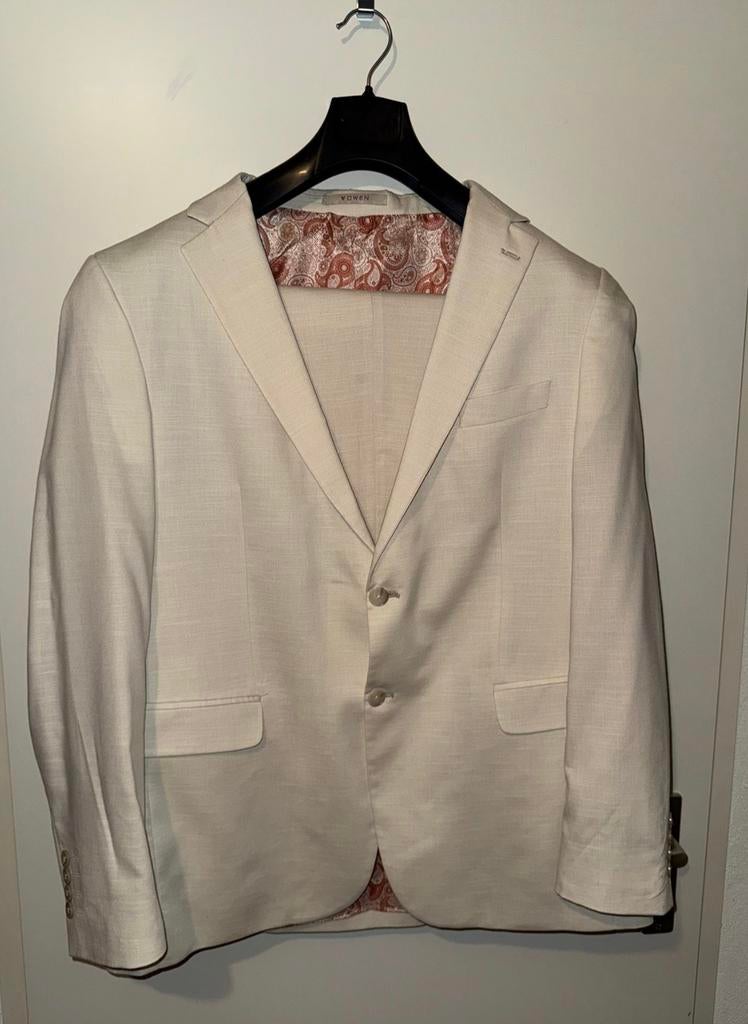 Complete beige zomer trouwpak van casanova maat 56, Ophalen of Verzenden, Zo goed als nieuw, Maat 56/58 (XL), Beige