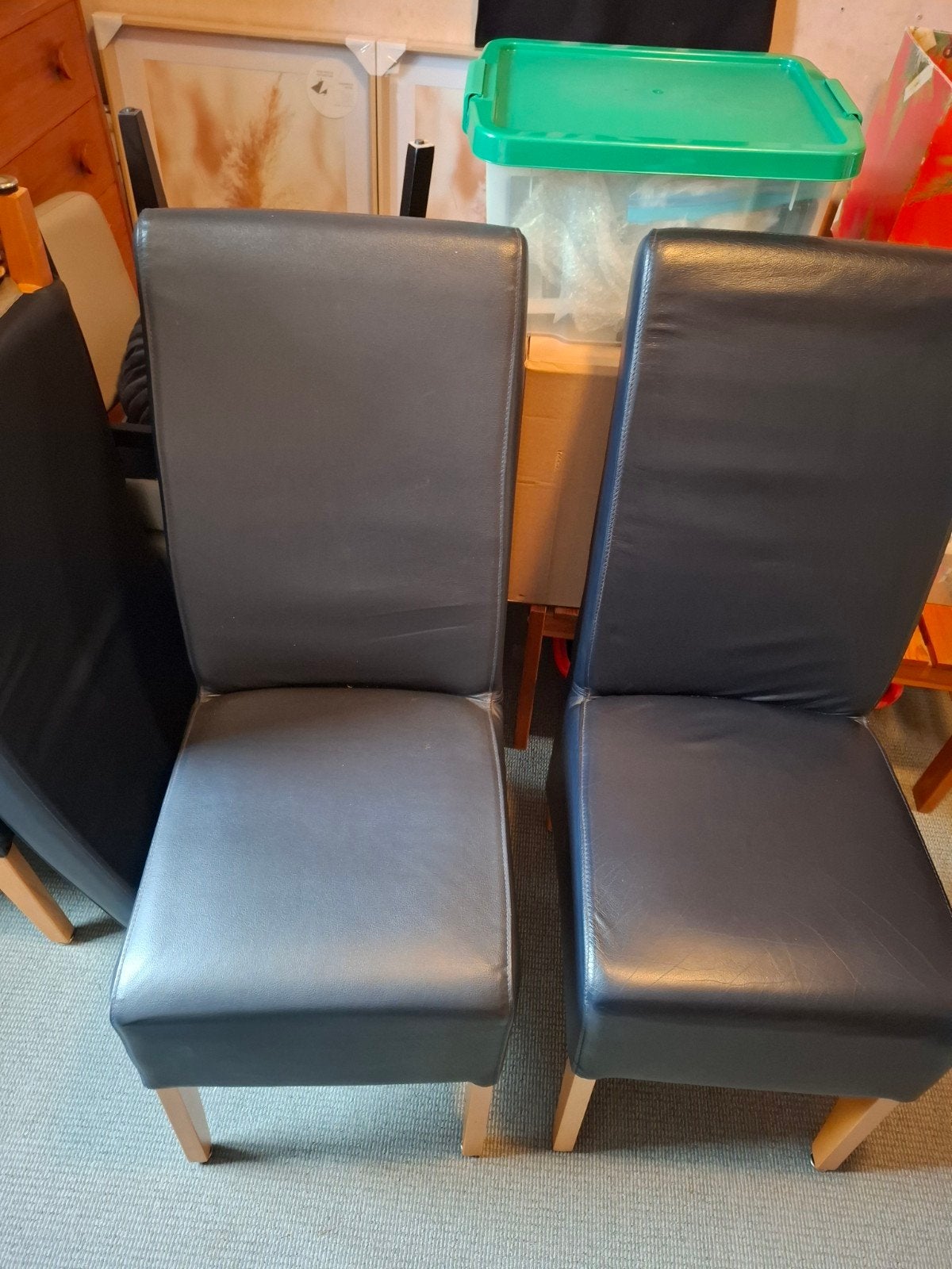 Eetkamerstoelen, Ophalen, Gebruikt, Blauw, Vier