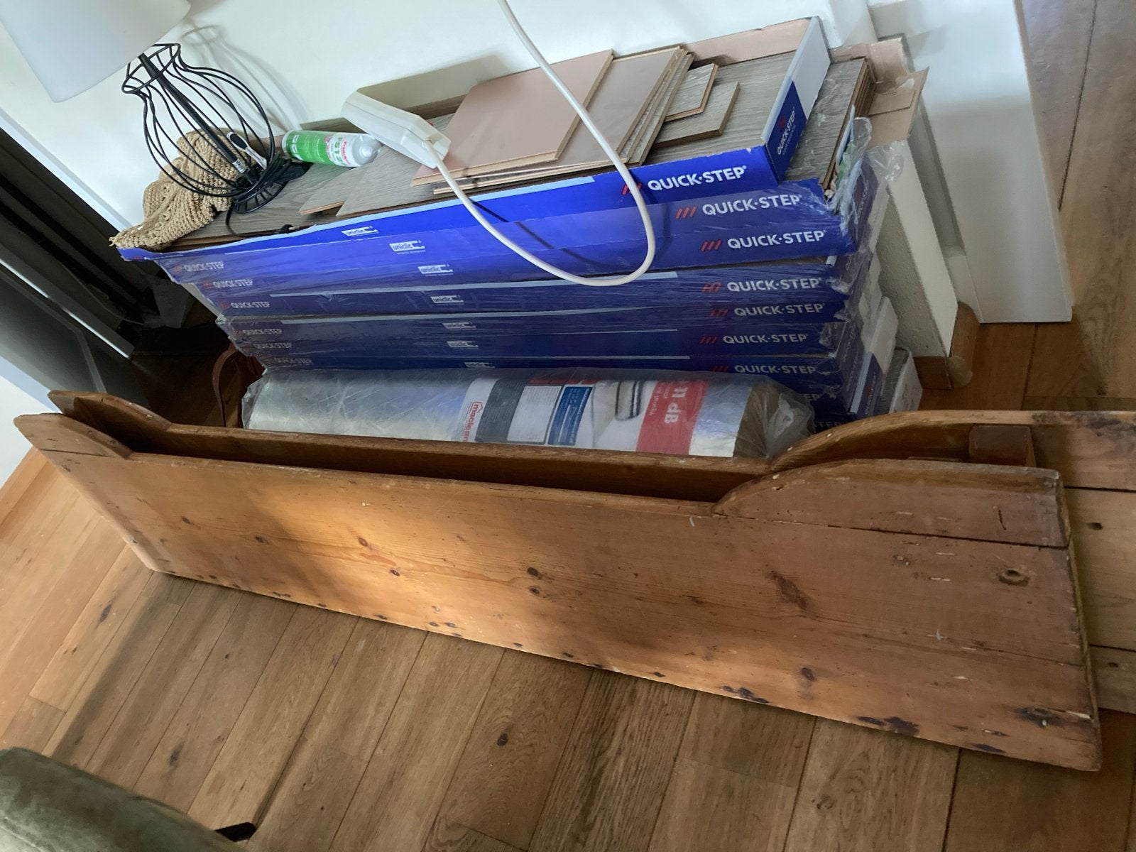 Antiek houten bed- Eenpersoons, Gebruikt, 90 cm, Eenpersoons, Bruin