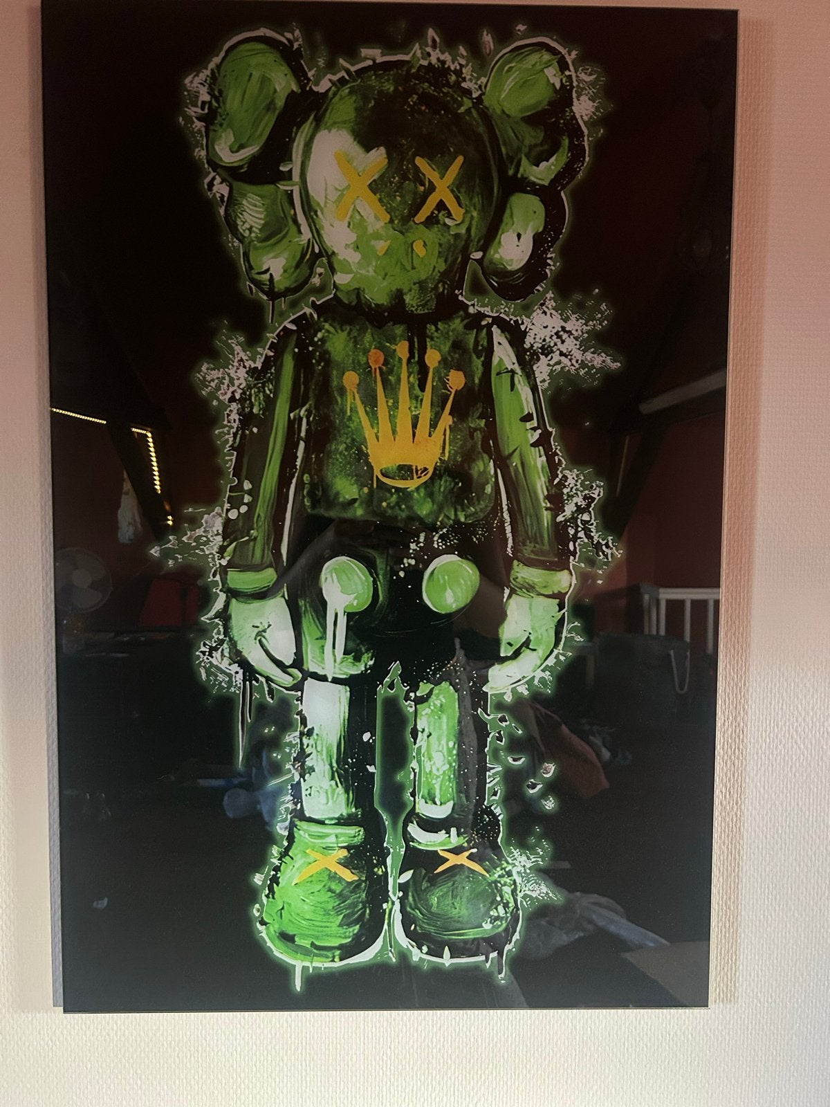 Modern schilderij KAWS Rolex groen - 90x60cm, Figuren, Print, Overige materialen, Ophalen